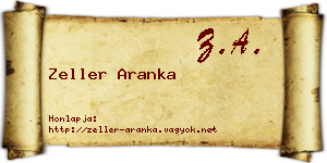 Zeller Aranka névjegykártya