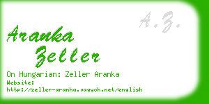 aranka zeller business card